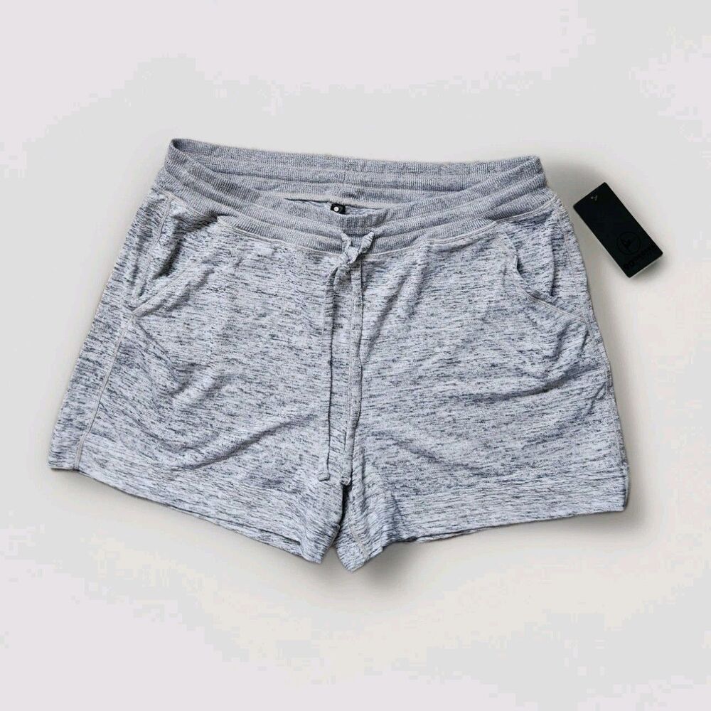 NWT 90 Degree By Reflex Shorts Womens 3X Gray Heather Drawstring Athleisure